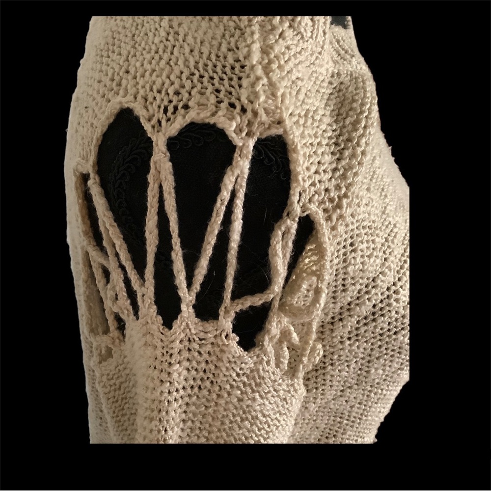 Cold Shoulder Tan Knit Sweater